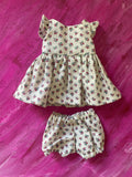 Dress Set - to suit 34cm Mini Coletto, Minikane and Paola Reina Grande Dolls - Liberty London - Heart Bouquet