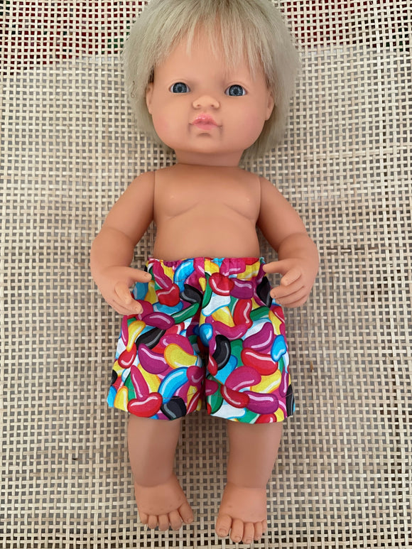 Shorts - to suit 38cm Miniland Doll - Jelly Bean