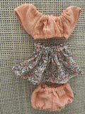 3 piece set - Skirt Set to suit 38cm Miniland Doll - Peach Blossoms