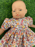 Dress Set - to suit 40cm soft body Miniland Doll - Autumn Flowers