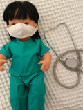 Trousers Set - to suit 38cm Miniland Doll - Scrubs - Green