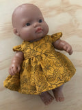 Dress Set - to suit 21cm Miniland Doll -  Fleur Mustard