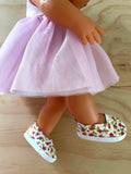 Plimsoll Shoes to suit 38cm Miniland Doll - multi Roses