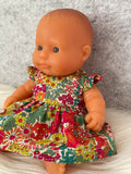 Dress Set - to suit 21cm Miniland Doll - Liberty London - Margaret Annie