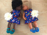 Mary Jane Shoes to suit 38cm Miniland Doll - Cornflower Blue