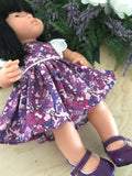 Mary Jane Shoes to suit 38cm Miniland Doll - Purple