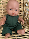 Overalls - to suit 21cm Miniland Doll - Forest