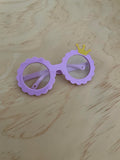 Doll Glasses - Clear lens - spectacle style - Crown - Lavender
