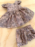 Dress Set - to suit 32cm (Hard Body) Miniland Doll - Fleur - Mushroom Pink