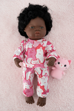 Pyjama Lounge Set - to suit 38cm Miniland Doll.   Will also fit 32cm soft body Miniland Doll and 34cm Mini Coletto, Minikane and Paola Reina Grande Dolls - Cat's Pyjamas