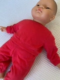 Pyjama Lounge Set - to suit 40cm Miniland Doll - Tomato Red.