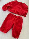 Pyjama Lounge Set - to suit 40cm Miniland Doll - Tomato Red.