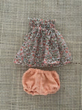 Dress Set - to suit 38cm Miniland Doll - Strapless Sundress - Peach Blossoms