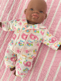 Pyjama Set - to suit 38cm Miniland Doll.  Will also fit 32cm soft body Miniland Doll and 34cm Mini Coletto, Minikane and Paola Reina Grande Dolls - Flannelette - Ellie & Owlie