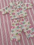 Pyjama Set - to suit 38cm Miniland Doll.  Will also fit 32cm soft body Miniland Doll and 34cm Mini Coletto, Minikane and Paola Reina Grande Dolls - Flannelette - Ellie & Owlie