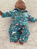 Pyjama Set - to suit 38cm Miniland Doll.  Will also fit 32cm soft body Miniland Doll and 34cm Mini Coletto, Minikane and Paola Reina Grande Dolls - Forest Animals