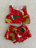 Shorts Set to suit 38cm Miniland Doll - Christmas - Cute Stockings