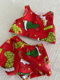 Shorts Set to suit 38cm Miniland Doll - Christmas - Cute Stockings