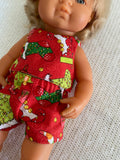 Shorts Set to suit 38cm Miniland Doll - Christmas - Cute Stockings