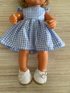 Shoes to suit 38cm Miniland Doll - White with Gold Heart Buckle