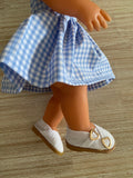 Shoes to suit 38cm Miniland Doll - White with Gold Heart Buckle