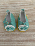 Mary Jane Shoes to suit 38cm Miniland Doll - Oxford - Pale Aqua