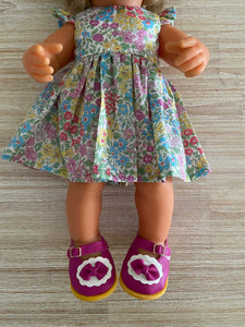 Mary Jane Shoes to suit 38cm Miniland Doll - Oxford - Hot Pink