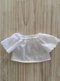 Peasant top - to suit 38cm Miniland Doll - white with lace sleeves