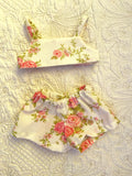 Shorts Set to suit 38cm Miniland Doll - Roses with crop top