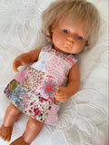 Dress Set - PINNY - to suit 38cm Miniland Doll - Patchwork A