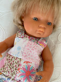 Dress Set - PINNY - to suit 38cm Miniland Doll - Patchwork A