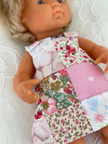 Dress Set - PINNY - to suit 38cm Miniland Doll - Patchwork B