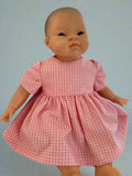 Dress Set - to suit 40cm soft body Miniland Doll - Daisies Pink on Pink