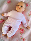Pyjama Lounge Set - to suit 40cm Miniland Doll - Pink French Terry