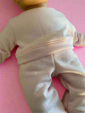 Pyjama Lounge Set - to suit 40cm Miniland Doll - Pink French Terry