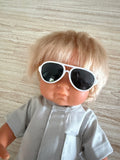 Doll Glasses - Aviators - White