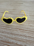 Doll Glasses - Hearts - Yellow