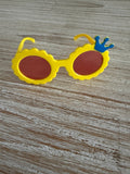 Doll Glasses - Clear lens - spectacle style - Crown - Yellow