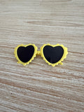 Doll Glasses - Hearts - Yellow
