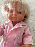 Pyjama Set - to suit 38cm Miniland Doll.  Will also fit 34cm Mini Coletto, Minikane and Paola Reina Grande Dolls - Pink Delight