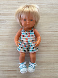 Trainers  Lace up Shoes to suit 38cm Miniland Doll - Canvas - Aqua