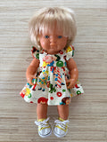 Trainers  Lace up Shoes to suit 38cm Miniland Doll - Canvas - Lemon