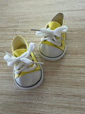Trainers  Lace up Shoes to suit 38cm Miniland Doll - Canvas - Lemon