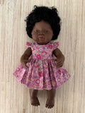 Dress Set - to suit 38cm Miniland Doll - Butterflies among the flowers