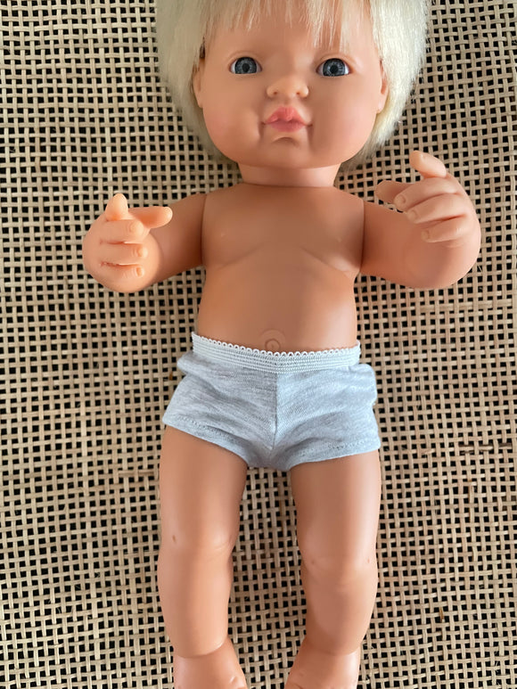 Underwear - Underpants to suit 38cm Miniland Doll - Grey