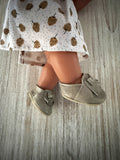 Shoes to suit 38cm Miniland Doll - Leather Loafers - Gold
