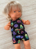 Shorts Set to suit 38cm Miniland Doll - Spooky Pumpkins