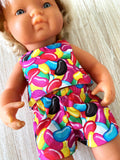 Shorts Set to suit 38cm Miniland Doll - Jelly Beans
