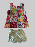 Dress Set - PINNY - to suit 38cm Miniland Doll - Liberty Patchwork Bright