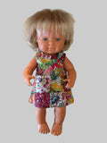 Dress Set - PINNY - to suit 38cm Miniland Doll - Liberty Patchwork Bright